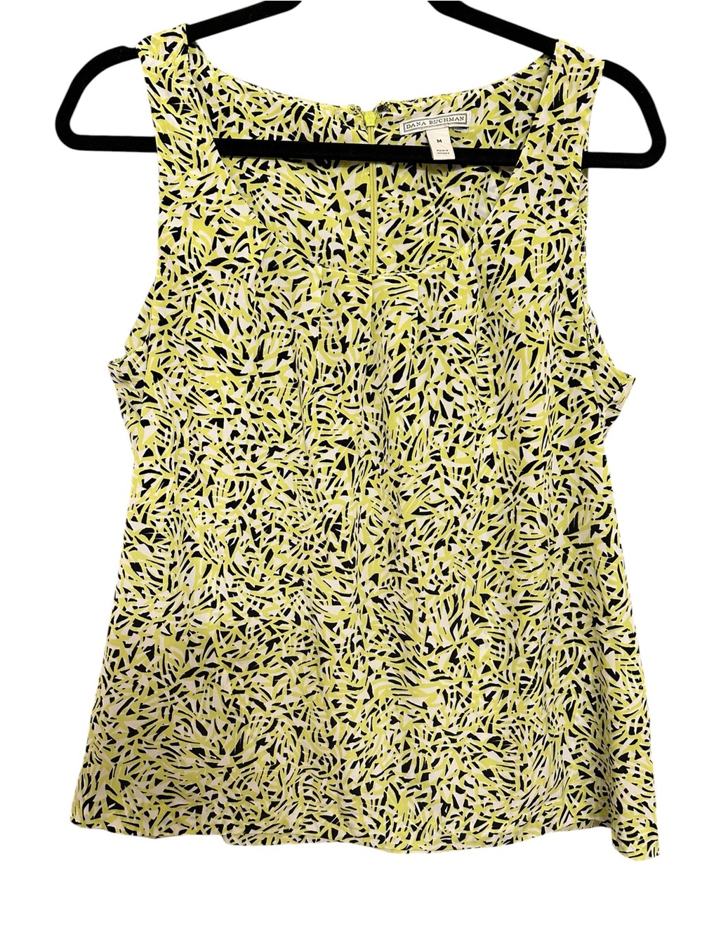Dana Buchman - Yellow & Black Abstract Print Sleeveless Camisole - M